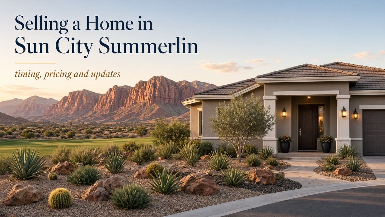 Staged single-story Sun City Summerlin home ready for sale in Las Vegas