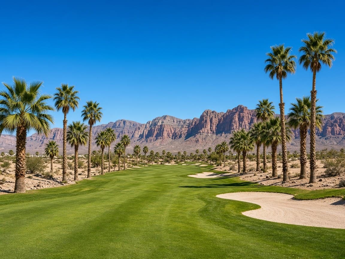 Palm Valley Golf Course fairway with palm trees