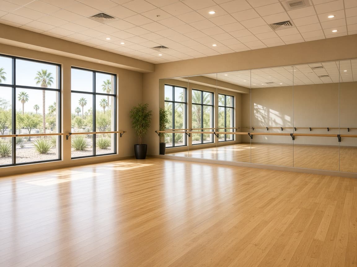 Aerobics studio at Sun Shadows Community Center